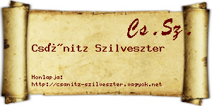 Csánitz Szilveszter névjegykártya