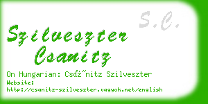 szilveszter csanitz business card